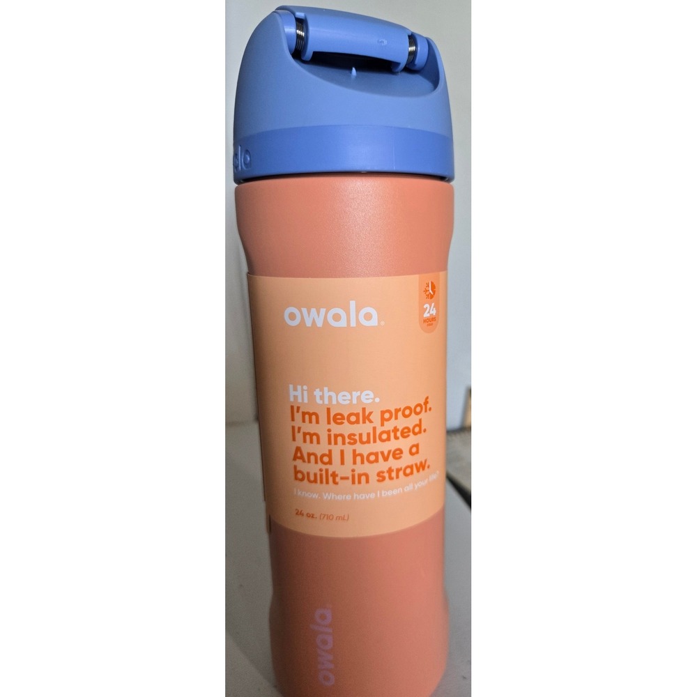 Owala FreeSip 24oz Insulated Stainles Steel Water Bottle Tangy Tango Orange Blue